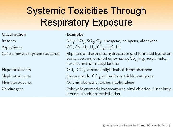 Systemic Toxicities Through Respiratory Exposure 