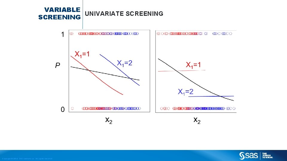 VARIABLE UNIVARIATE SCREENING Copyright © 2013, SAS Institute Inc. All rights reserved. 