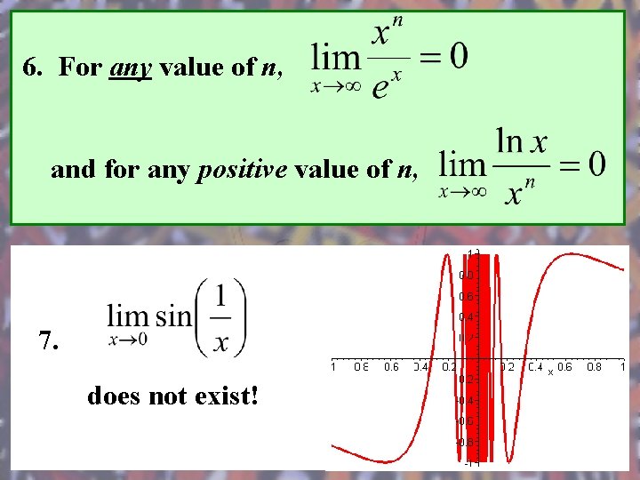 6. For any value of n, and for any positive value of n, 6