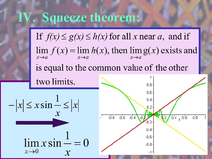 IV. Squeeze theorem: 