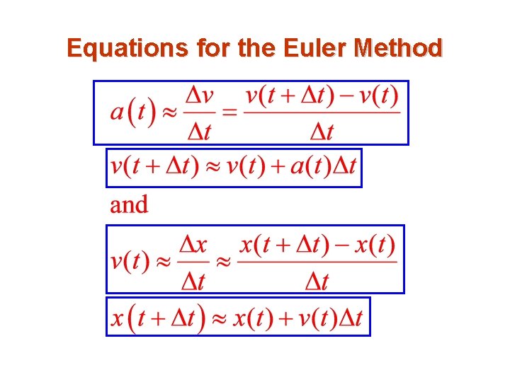Equations for the Euler Method 