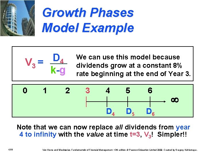 Growth Phases Model Example V 3 = D 4 k-g We can use this
