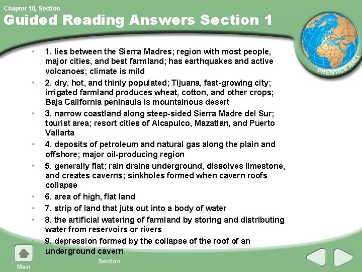 Chapter 10, Section Guided Reading Answers Section 1 • • • 1. lies between Chapter 10, Section Guided Reading Answers Section 1 • • • 1. lies between