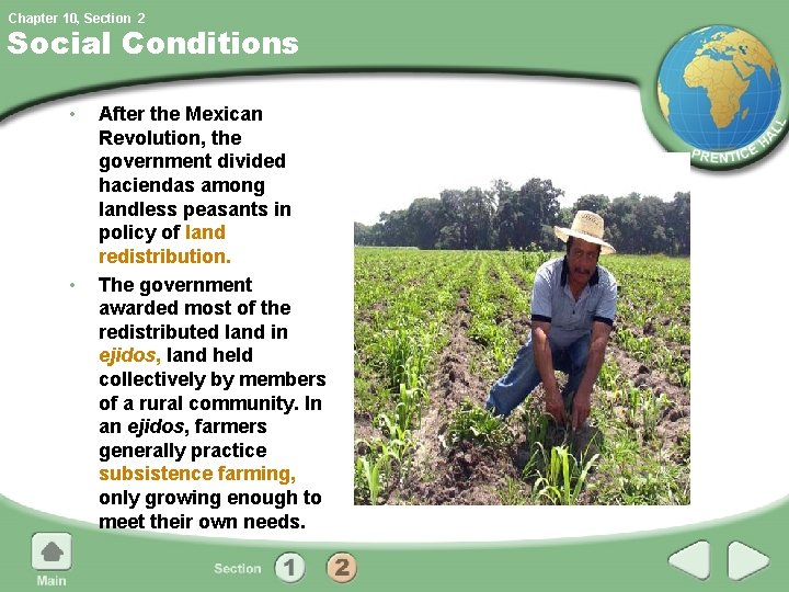 Chapter 10, Section 2 Social Conditions • • After the Mexican Revolution, the government Chapter 10, Section 2 Social Conditions • • After the Mexican Revolution, the government