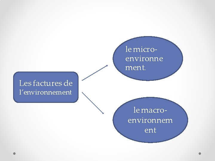 le microenvironne ment. Les factures de l’environnement le macroenvironnem ent 