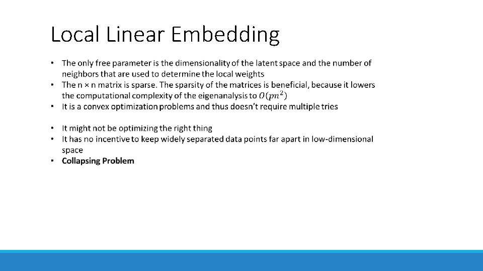 Local Linear Embedding Local Linear Embedding