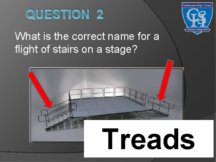 QUESTION 2 What is the correct name for a flight of stairs on a