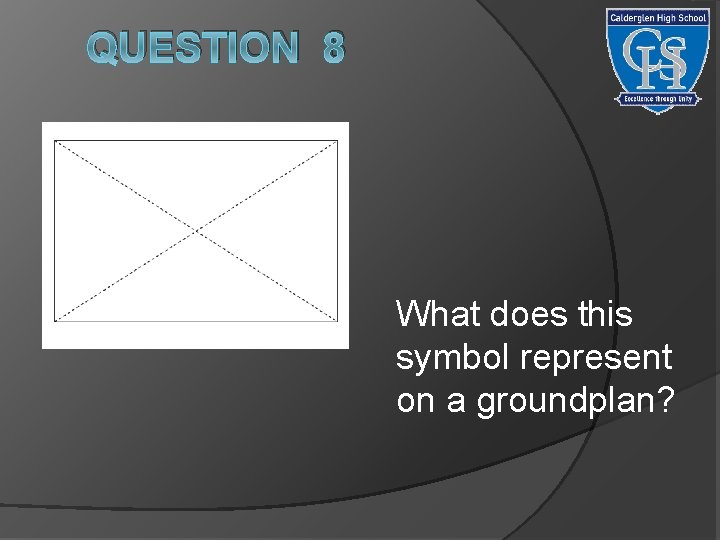 QUESTION 8 What does this symbol represent on a groundplan? 