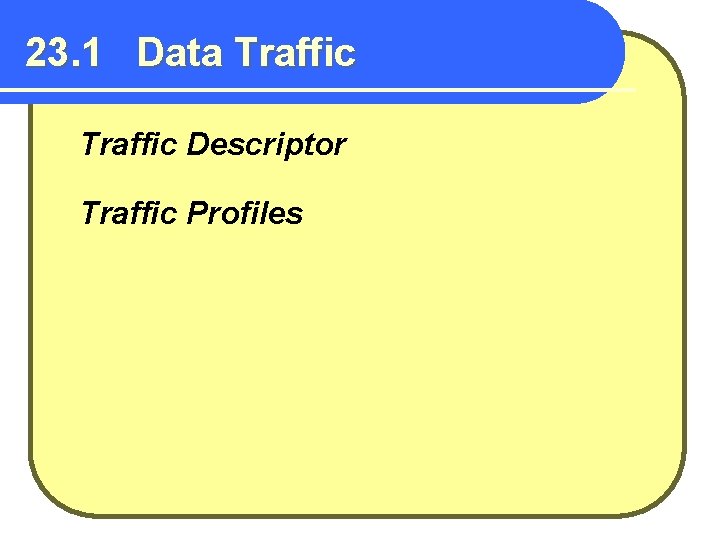 23. 1 Data Traffic Descriptor Traffic Profiles 