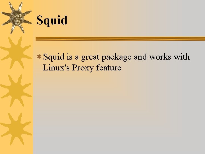 Squid ¬Squid is a great package and works with Linux's Proxy feature Squid ¬Squid is a great package and works with Linux's Proxy feature