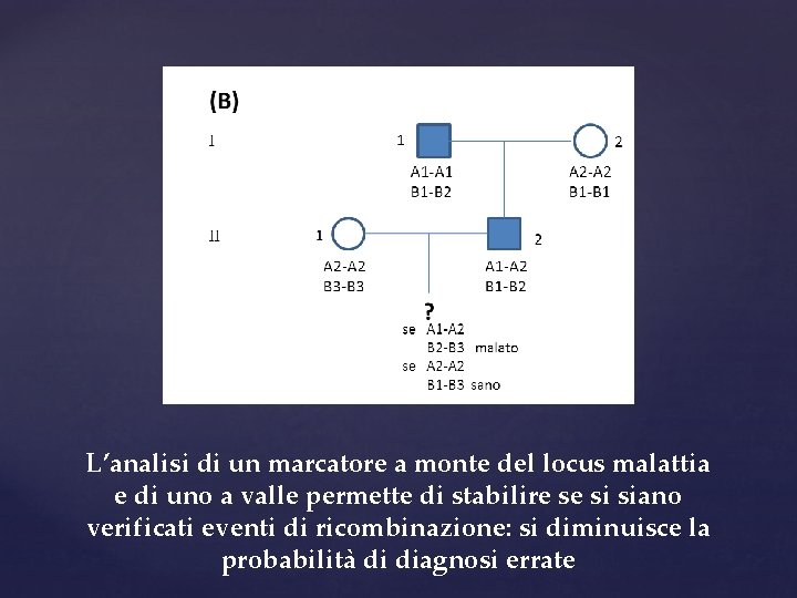 L’analisi di un marcatore a monte del locus malattia e di uno a valle