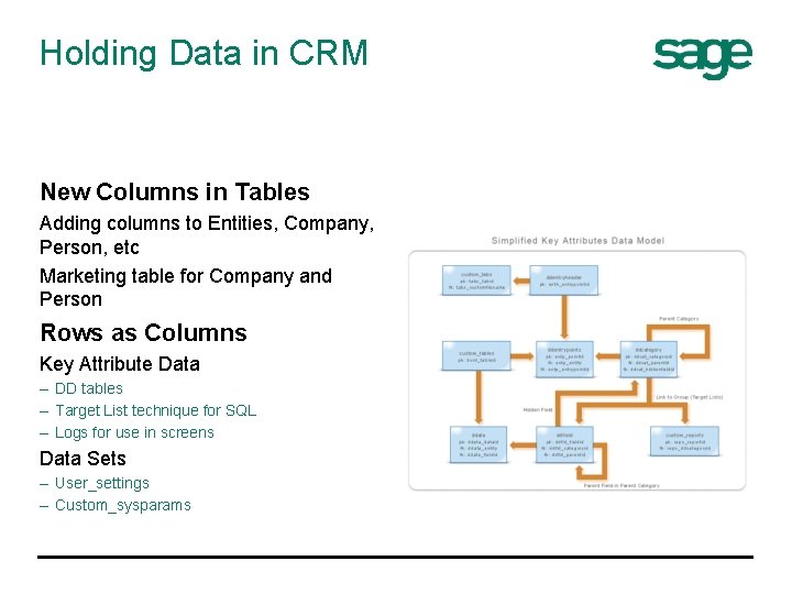 Holding Data in CRM New Columns in Tables Adding columns to Entities, Company, Person,