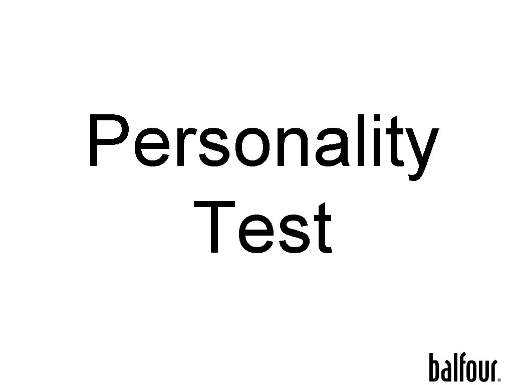 Personality Test 