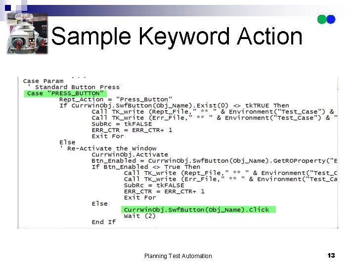 Sample Keyword Action Planning Test Automation 13 