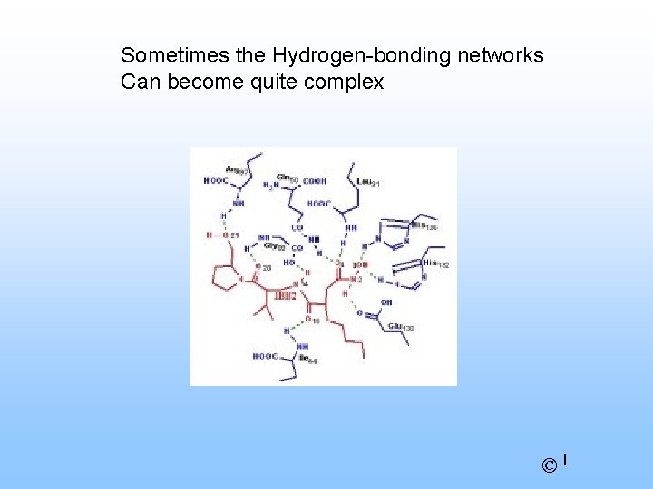 Sometimes the Hydrogen-bonding networks Can become quite complex © 1 