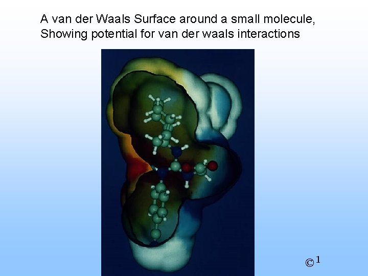 A van der Waals Surface around a small molecule, Showing potential for van der