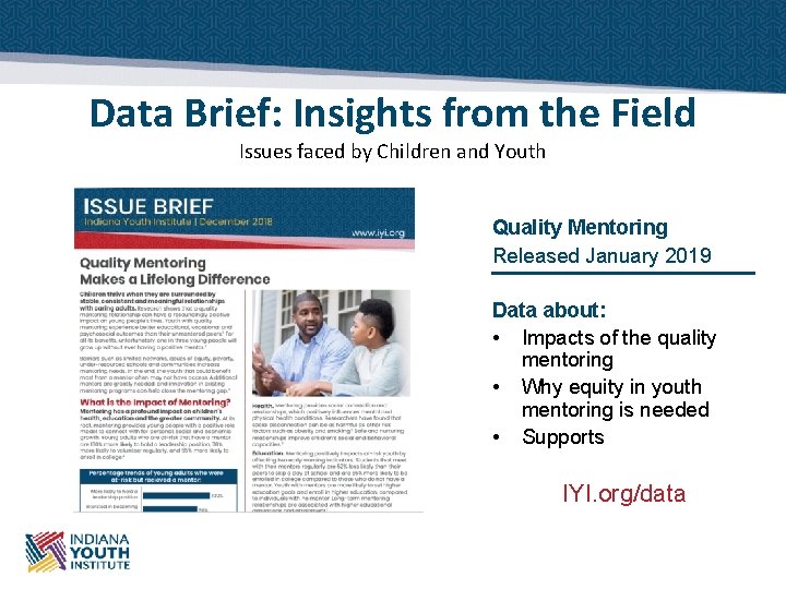 Data Brief: Insights from the Field Issues faced by Children and Youth Quality Mentoring