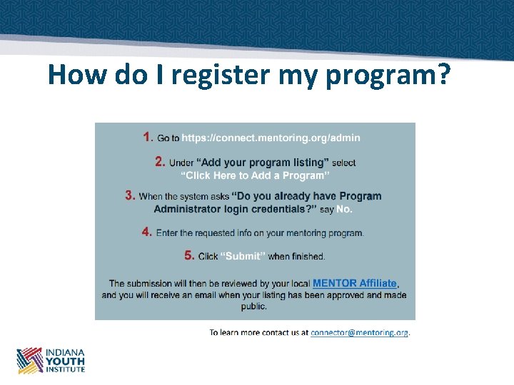 How do I register my program? 