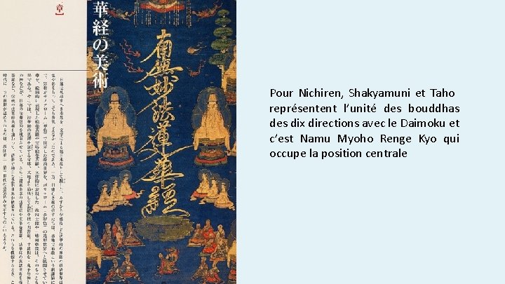 Pour Nichiren, Shakyamuni et Taho représentent l’unité des bouddhas des dix directions avec le Pour Nichiren, Shakyamuni et Taho représentent l’unité des bouddhas des dix directions avec le