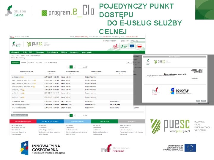 POJEDYNCZY PUNKT DOSTĘPU DO E-USŁUG SŁUŻBY CELNEJ POJEDYNCZY PUNKT DOSTĘPU DO E-USŁUG SŁUŻBY CELNEJ