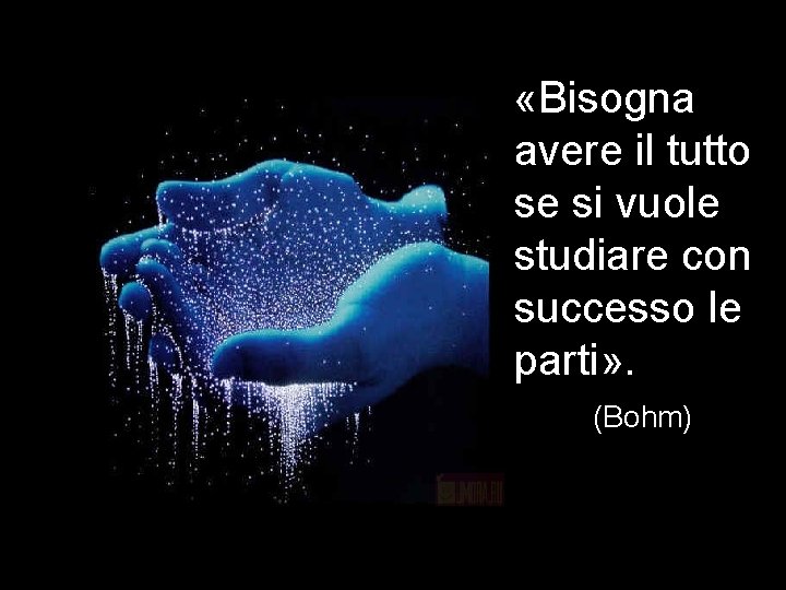  «Bisogna avere il tutto se si vuole studiare con successo le parti» .