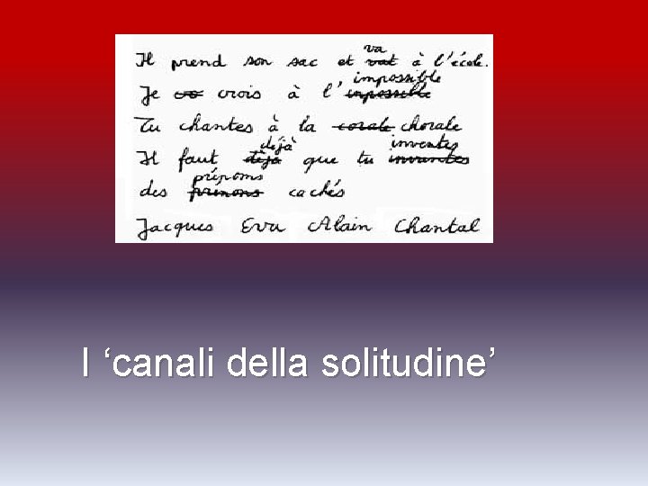 I ‘canali della solitudine’ 
