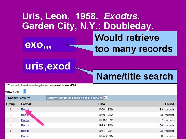 Uris, Leon. 1958. Exodus. Garden City, N. Y. : Doubleday. Would retrieve exo, ,
