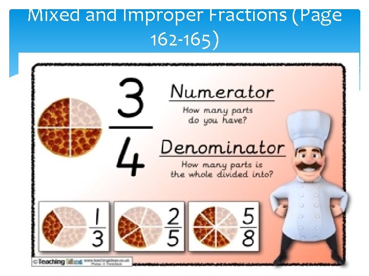 Mixed and Improper Fractions (Page 162 -165) 