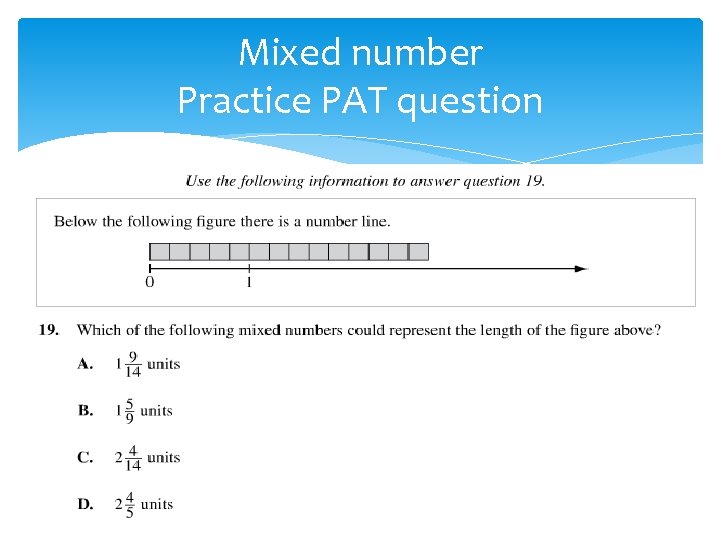Mixed number Practice PAT question 