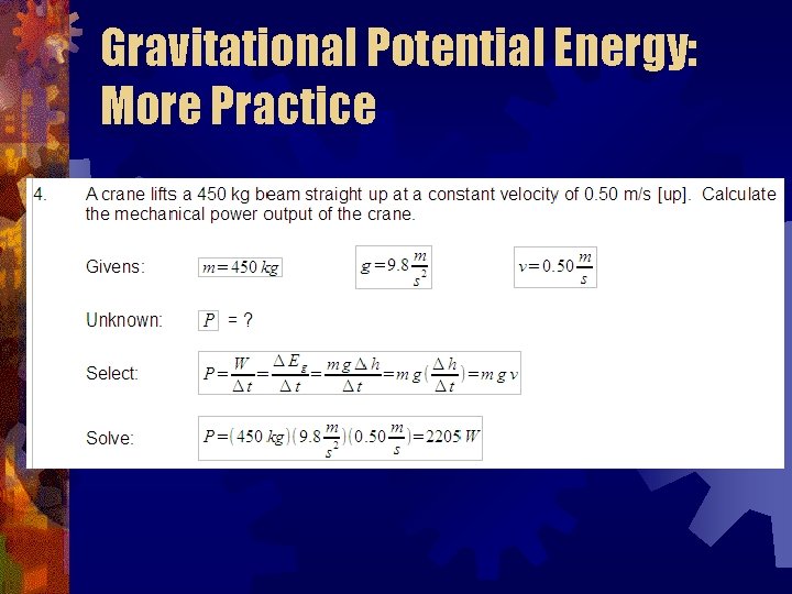 Gravitational Potential Energy: More Practice 