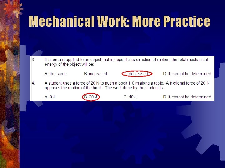 Mechanical Work: More Practice 