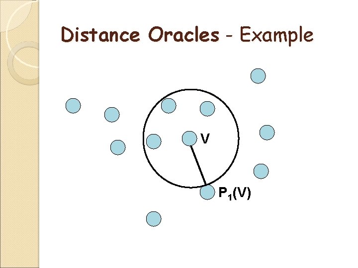 Distance Oracles - Example V P 1(V) 