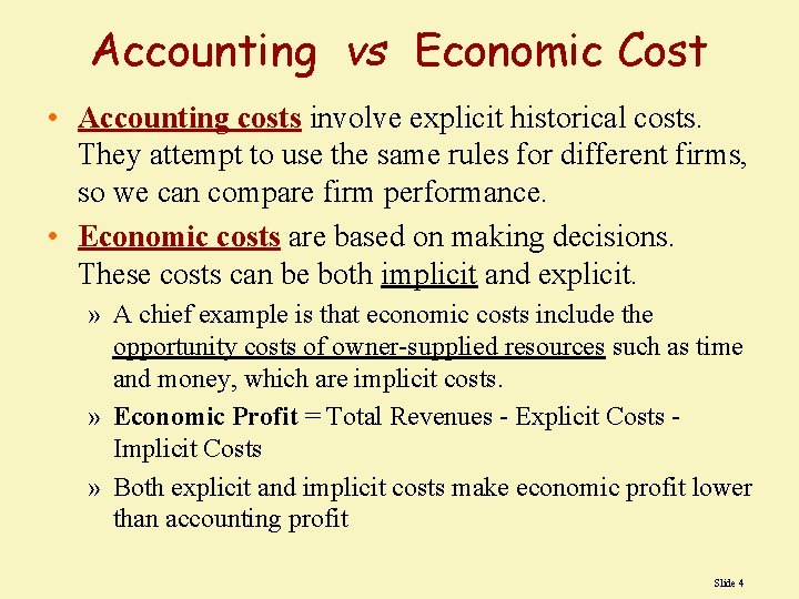 Cost Analysis Chapter 7 The Importance of Cost