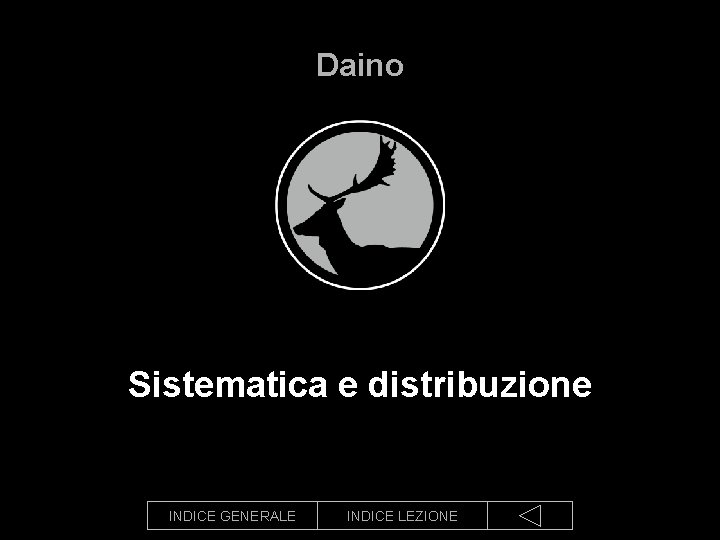 Daino Sistematica e distribuzione INDICE GENERALE INDICE LEZIONE 