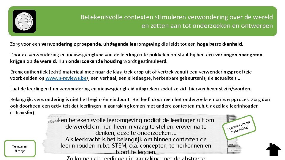 Betekenisvolle contexten stimuleren verwondering over de wereld en zetten aan tot onderzoeken en ontwerpen