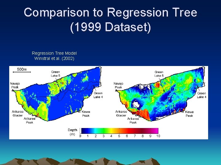 Comparison to Regression Tree (1999 Dataset) Regression Tree Model Winstral et al. (2002) 