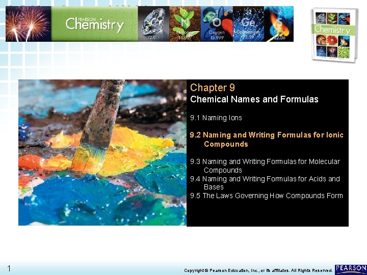 9. 2 Naming and Writing Formulas for Ionic Compounds > Chapter 9 Chemical Names 9. 2 Naming and Writing Formulas for Ionic Compounds > Chapter 9 Chemical Names