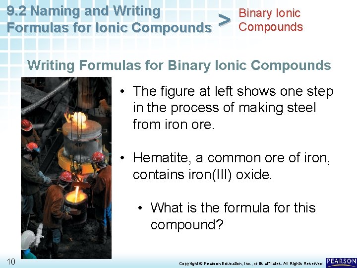 9. 2 Naming and Writing Formulas for Ionic Compounds > Binary Ionic Compounds Writing 9. 2 Naming and Writing Formulas for Ionic Compounds > Binary Ionic Compounds Writing