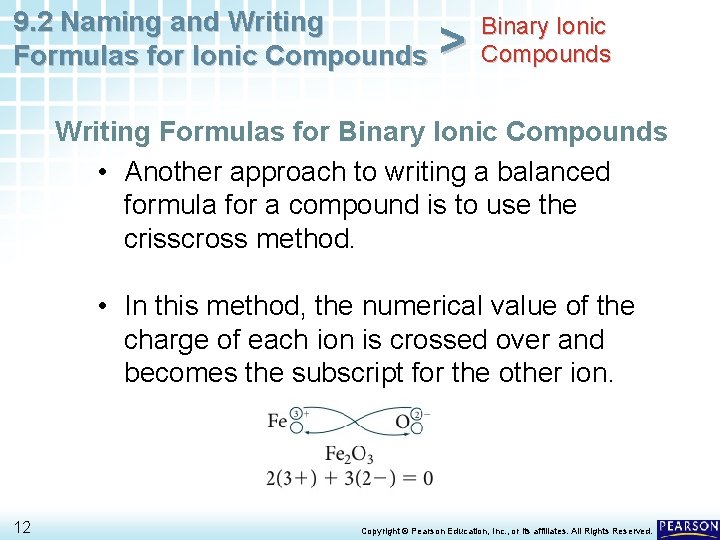 9. 2 Naming and Writing Formulas for Ionic Compounds > Binary Ionic Compounds Writing 9. 2 Naming and Writing Formulas for Ionic Compounds > Binary Ionic Compounds Writing