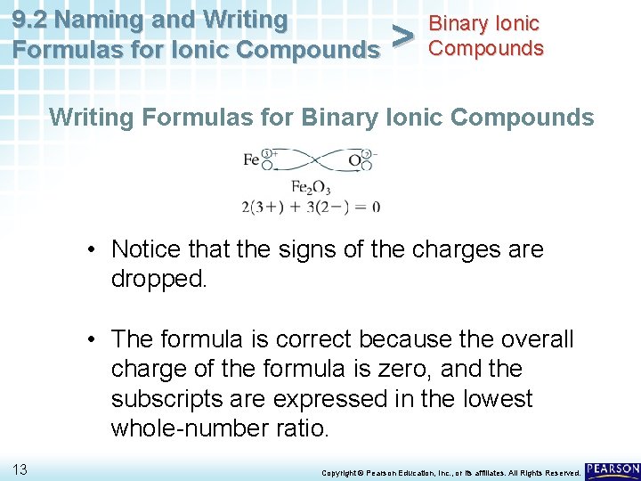 9. 2 Naming and Writing Formulas for Ionic Compounds > Binary Ionic Compounds Writing 9. 2 Naming and Writing Formulas for Ionic Compounds > Binary Ionic Compounds Writing