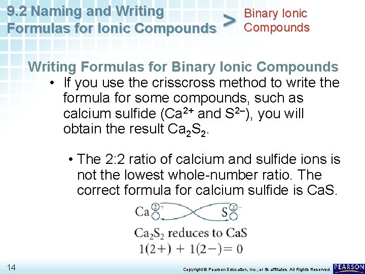 9. 2 Naming and Writing Formulas for Ionic Compounds > Binary Ionic Compounds Writing 9. 2 Naming and Writing Formulas for Ionic Compounds > Binary Ionic Compounds Writing