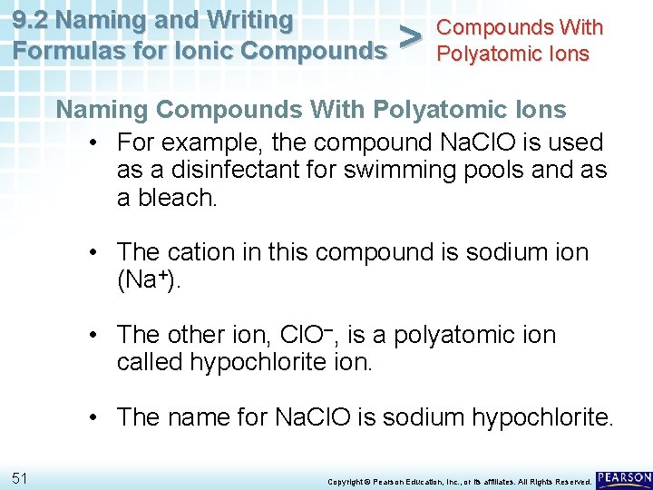 9. 2 Naming and Writing Formulas for Ionic Compounds > Compounds With Polyatomic Ions 9. 2 Naming and Writing Formulas for Ionic Compounds > Compounds With Polyatomic Ions