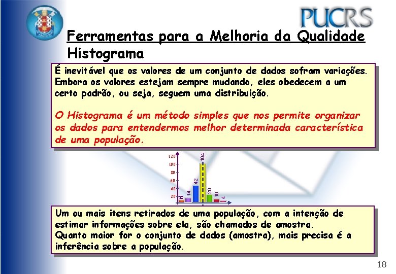 Ferramentas para a Melhoria da Qualidade Histograma É inevitável que os valores de um