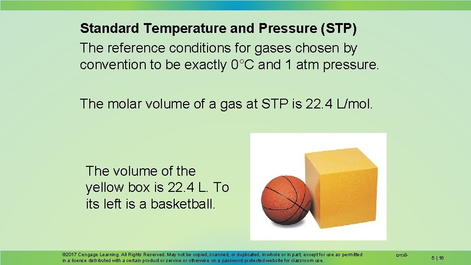 Standard Temperature and Pressure (STP) The reference conditions for gases chosen by convention to