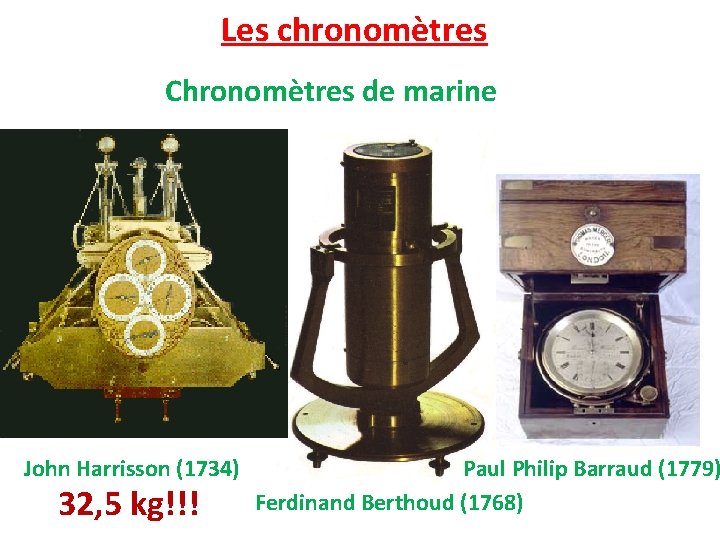 Les chronomètres Chronomètres de marine John Harrisson (1734) 32, 5 kg!!! Paul Philip Barraud