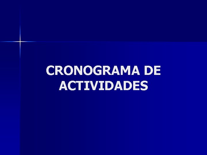 CRONOGRAMA DE ACTIVIDADES 