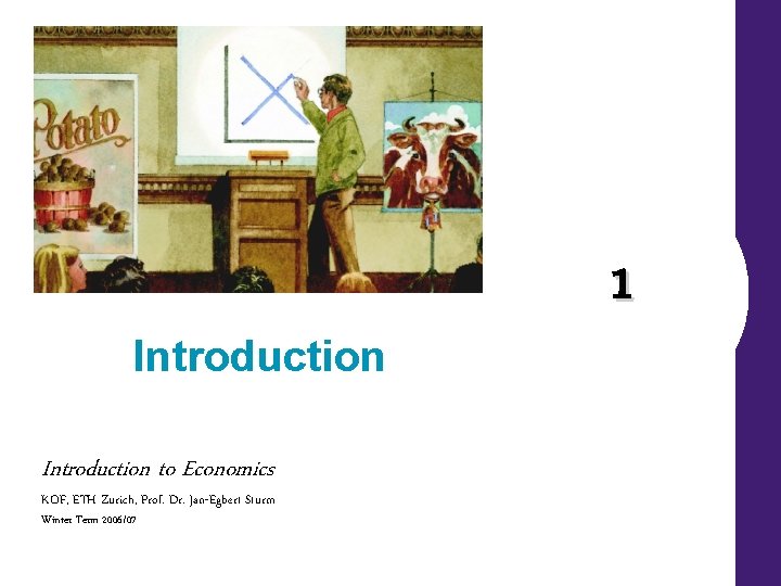 Introduction to Economics KOF, ETH Zurich, Prof. Dr. Jan-Egbert Sturm Winter Term 2006/07 1