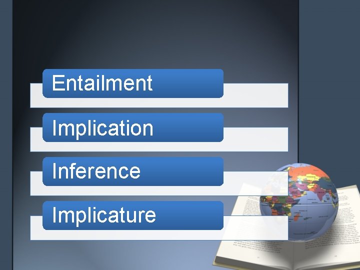 Entailment Implication Inference Implicature 