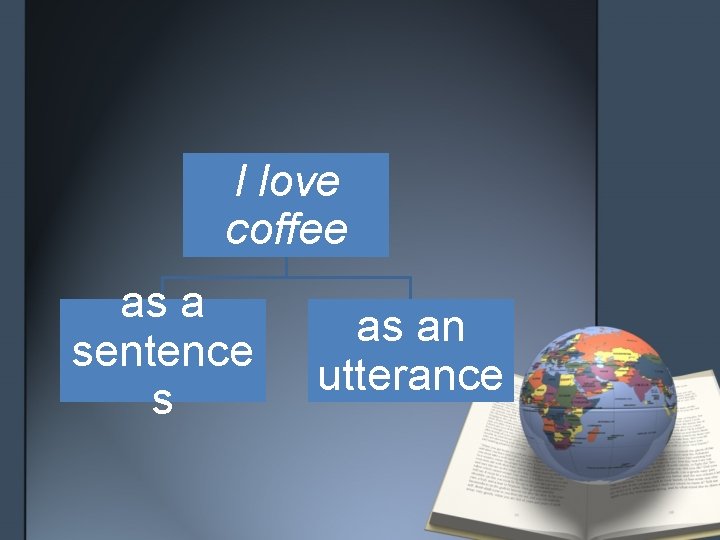 I love coffee as a sentence s as an utterance 