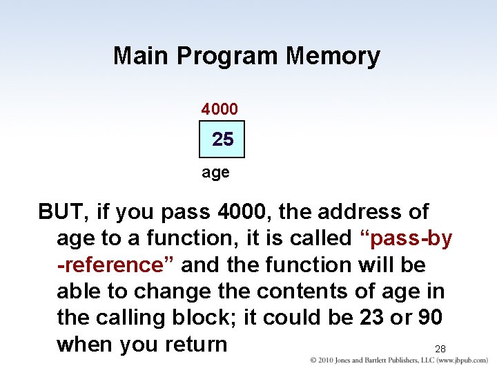 Main Program Memory 4000 25 age BUT, if you pass 4000, the address of